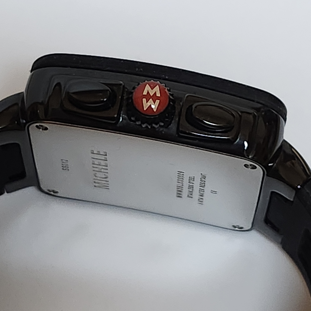 Michele Park 33mm Black Jelly Bean Cronograph Watch - Picture 9 of 14